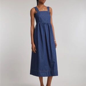Anthropologie Blue Striped Midi Dress